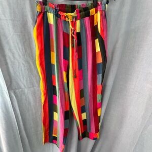 Farm Rio for Anthropologie Multicolor Striped Pants